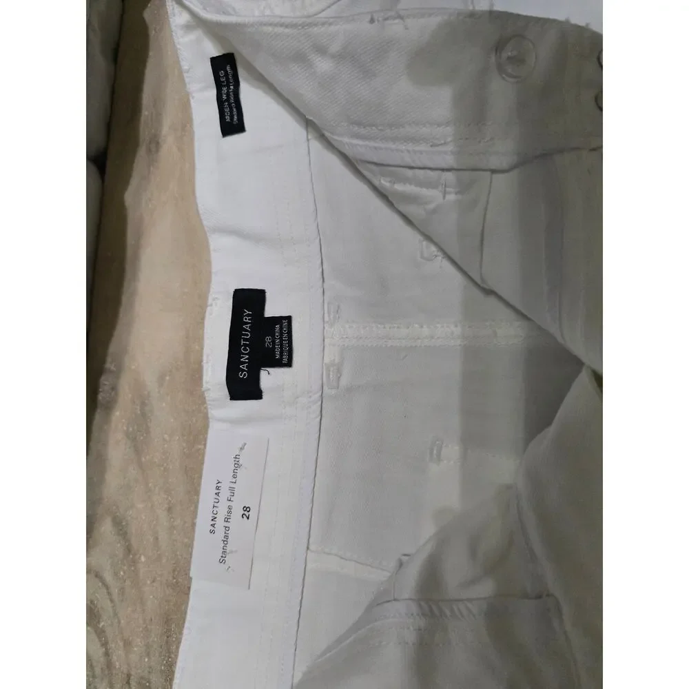 NwT Arden Wide Leg Jeans Brilliant White size 28" waist - Picture 7 of 10